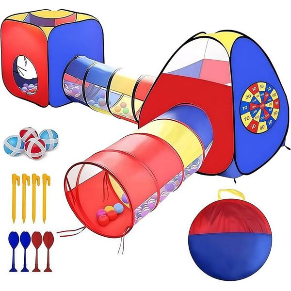 Leambe 4-in-1 Play Tunnel with Ball Pit and Tent