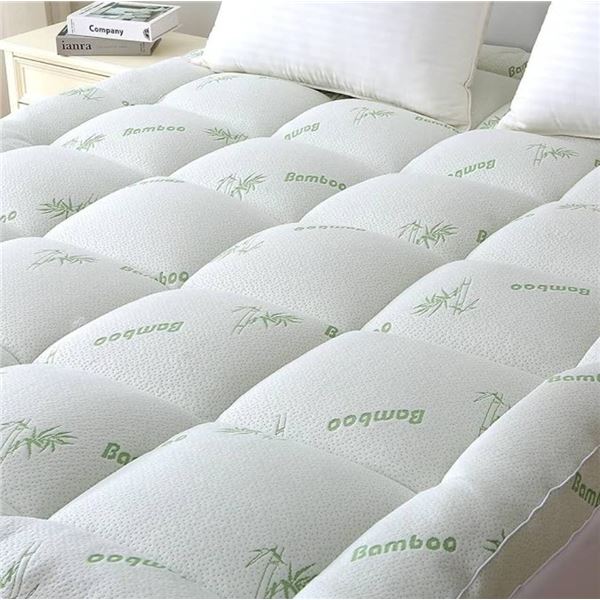 Betenwel Bamboo Full Mattress Pad, 54 x 75 Inch, Deep Pocket