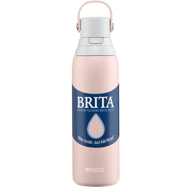 Brita Premium Filtering Water Bottle withn Straw, Pink