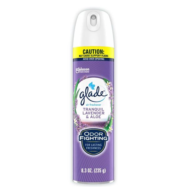 Glade Air Freshener Aerosol, Lavender & Aloe, 235 g – Case of 12