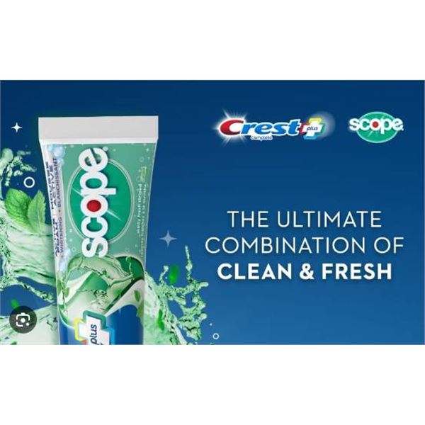 Crest Complete Plus Scope Advanced Toothpaste, 5 x 170 mL Tubes, 850 mL Total