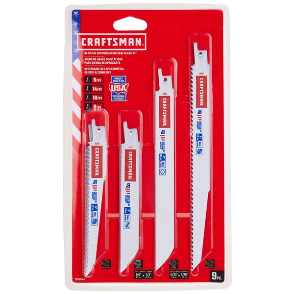 Craftsman Bi-Metal Reciprocating Saw Blade Set – 9-Pieces