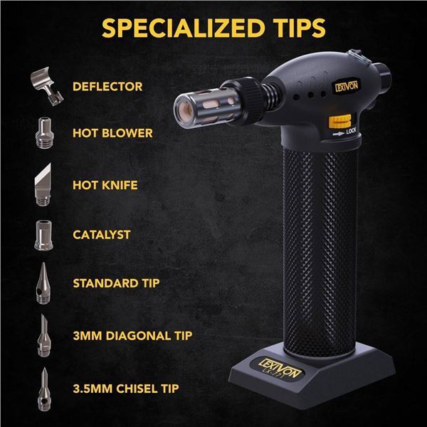 Lexivon Butane Micro Torch Multi-Purpose Tool Kit with Refillable Tank