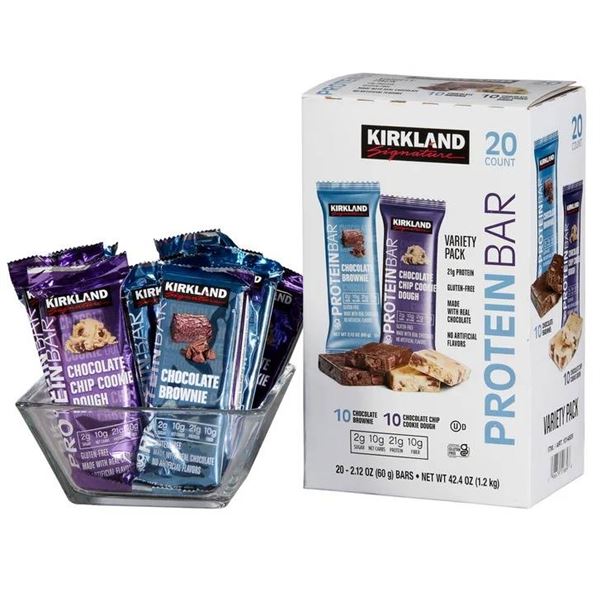 Kirkland Signature Protein Bar Variety Pack – 20 Count, 60g Each