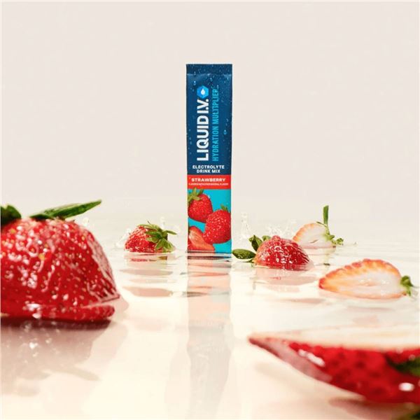 Liquid I.V. Electrolyte Drink Mix, Strawberry – 25 Individual Packets