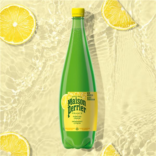 Maison Perrier Lemon-Flavored Carbonated Water, 12 x 1L Plastic Bottles
