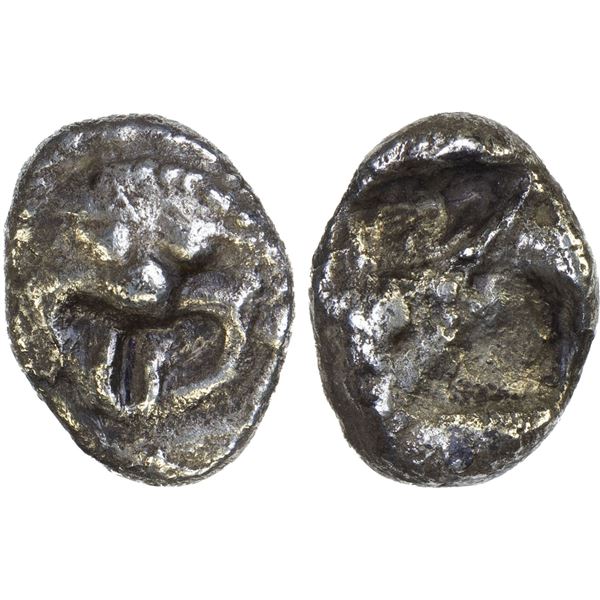 ASIA MINOR: Uncertain Mint, AR hemidrachm (1.54g), ca. 500 BC, VF