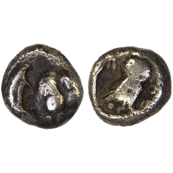 ATTICA: Athens, AR hemiobol (0.30g), ca. 500-480 BC, F-VF