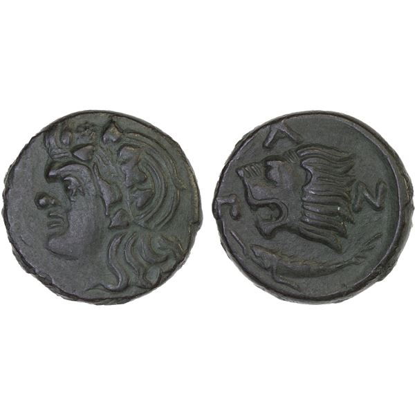 BOSPOROS: Pantikapaion, AE20 (6.58g), ca. 310-304/3 BC, Choice VF