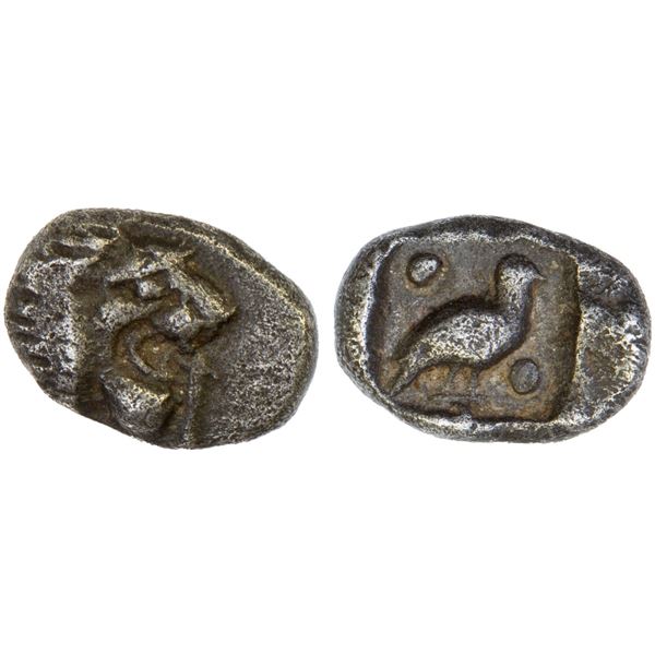 CARIA: Mylasa, AR tetartemorion (0.28g), ca. 450-390 BC, VF