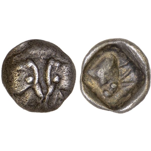 CARIA: Uncertain Mint, AR tetartemorion (0.14g), ca. 5th century BC, VF
