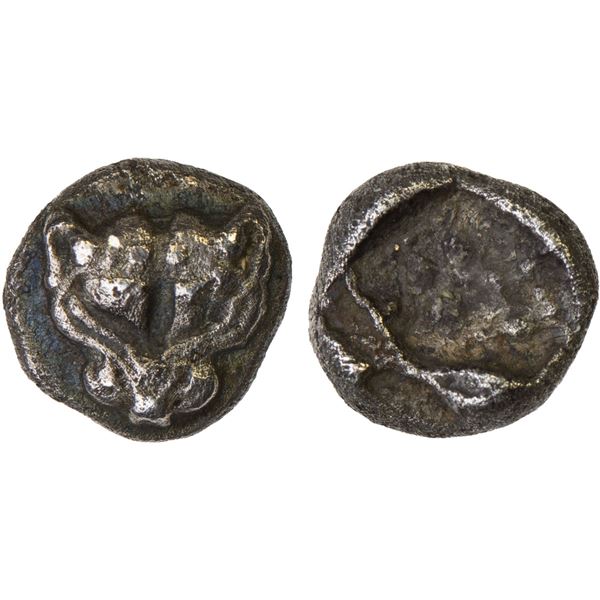 IONIA: Miletos, AR obol (0.59g), late 6th-early 5th century BC, VF