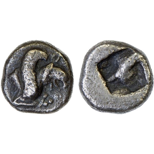 IONIA: Teos, AR obol (0.81g), mid-late 6th century BC, VF