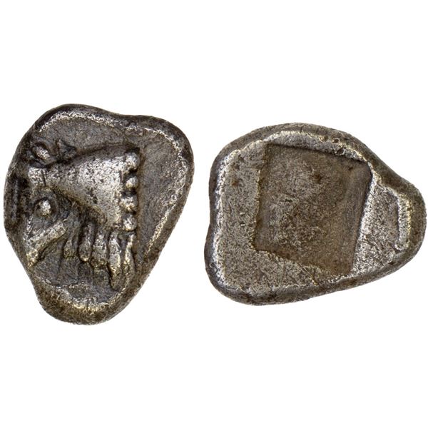 IONIA: Uncertain Mint, AR hemiobol (0.32g), ca. 6th century BC, VF