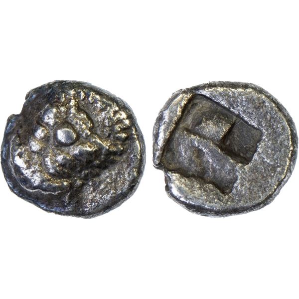 LESBOS: Methymna, AR hemiobol (0.24g), ca. 480-460 BC, VF