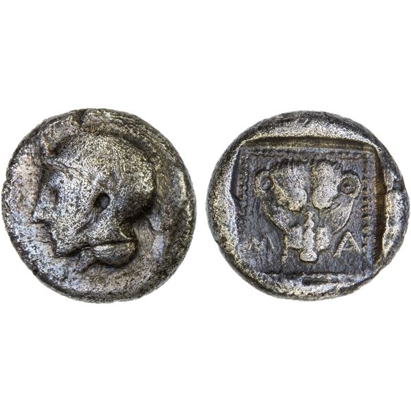 LESBOS: Methymna, AR triobol (hemidrachm) (1.34g), ca. 450-400 BC, F-VF