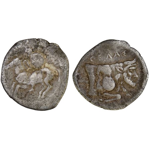 SICILY: Gela, AR litra (0.56g), ca. 430-425 BC, F-VF