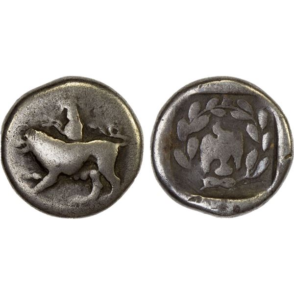 SIKYON: AR hemidrachm (triobol) (2.77g), ca. 450-425 BC, Fine
