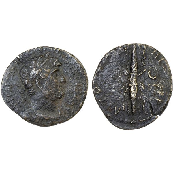 ROMAN EMPIRE: Hadrian, 117-138 AD, AE semis (2.24g), Rome, 121-123 AD, VF