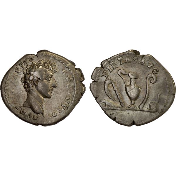 ROMAN EMPIRE: Marcus Aurelius, as caesar, 139-161 AD, AR denarius (3.23g), Rome, 140-144 AD, F-VF