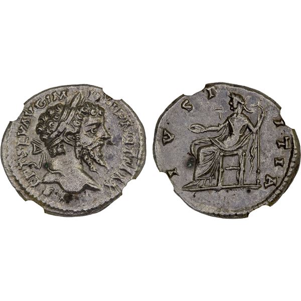 ROMAN EMPIRE: Septimius Severus, 193-211 AD, AR denarius (3.51g), Laodicea ad Mare, 198-202 AD, NGC 