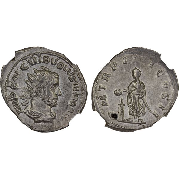 ROMAN EMPIRE: Volusian, 251-253 AD, AR antoninianus (3.81g), Rome, NGC Choice XF