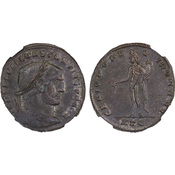 ROMAN EMPIRE: Constantius I Chlorus, 305-306 AD, BI nummus (10.38g), Heraclea, NGC Choice VF