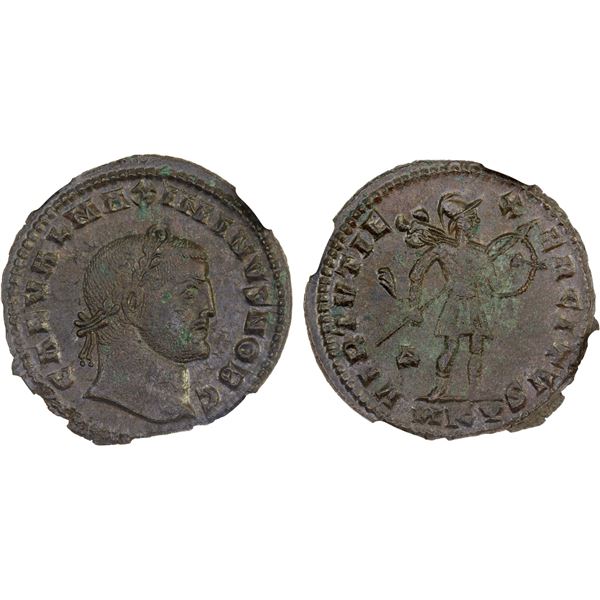 ROMAN EMPIRE: Maximinus II Daza, as caesar, 305-310 AD, BI nummus (7.17g), Cyzicus, 308-309 AD, NGC 