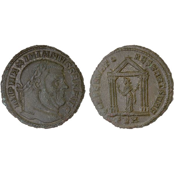 ROMAN EMPIRE: Maximian, second reign, 306-308 AD, AE follis (5.96g), Carthage, 307 AD, XF