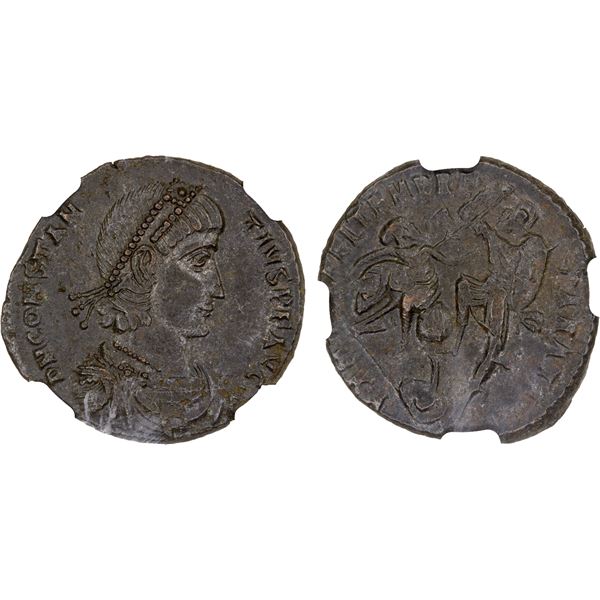 ROMAN EMPIRE: Constantius II, 337-361 AD, BI centenionalis (5.88g), Cyzicus, 351-354 AD, NGC AU