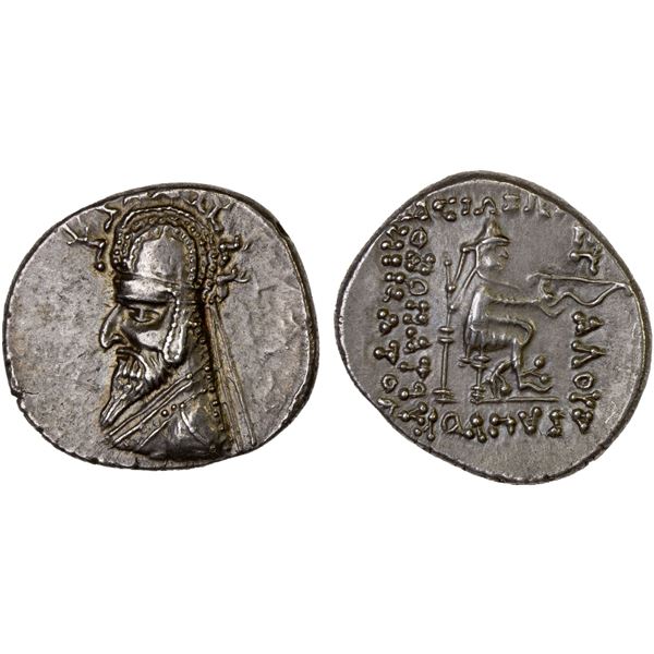 PERSIA: PARTHIAN KINGDOM: Sinatrukes, ca. 93-69 BC, AR drachm (4.08g), Rhagai, Choice XF