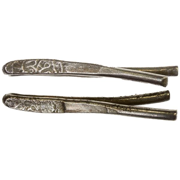 IRAN: SAFAVID: 'Abbas I, 1588-1629, AR larin (4.76g), Kashan, NM, VF