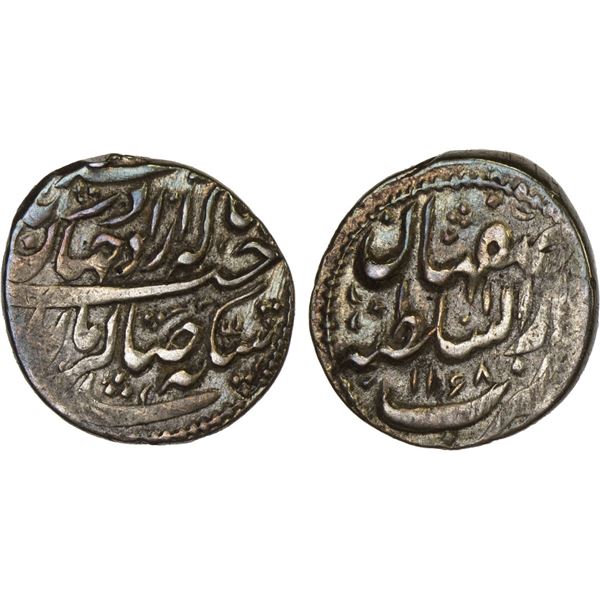 IRAN: HOTAKI: Azad Khan, 1750-1757, AR shahi (1.11g), Isfahan, AH1168, XF