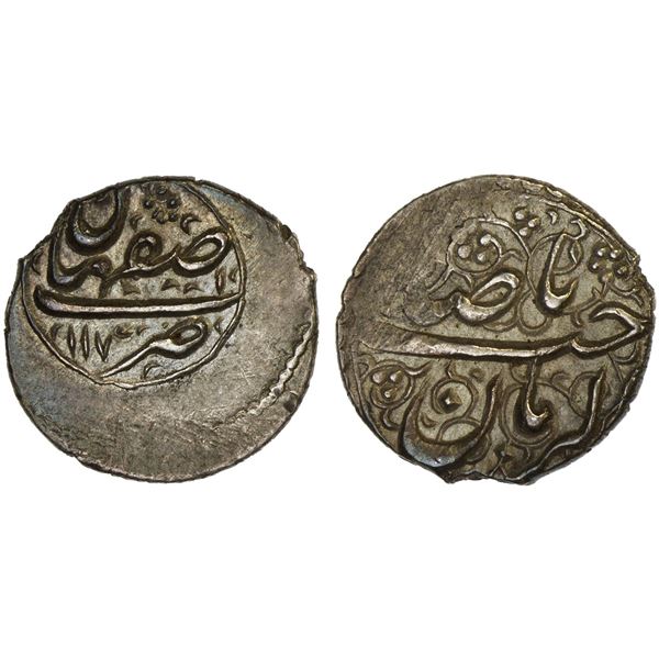 IRAN: HOTAKI: Azad Khan, 1750-1757, AR shahi (1.13g), Isfahan, AH1170, XF