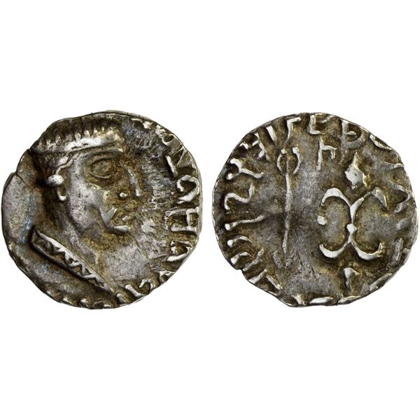 WESTERN KSHATRAPAS: Nahapana, ca. 50-100 AD, AR drachm (2.11g), VF