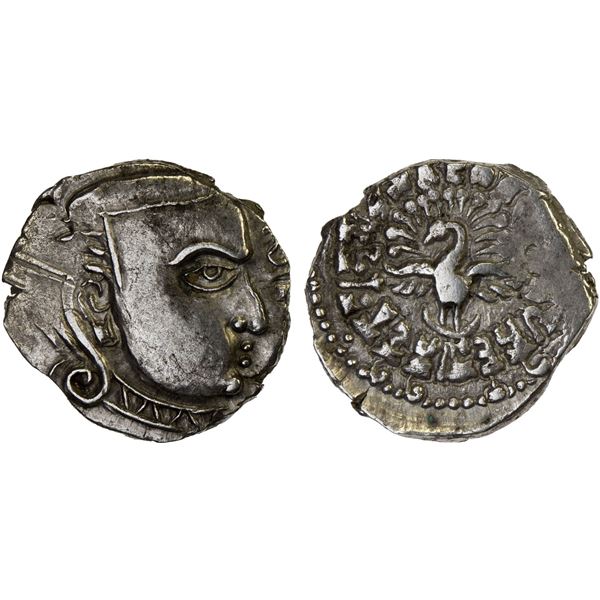 GUPTA: Skandagupta, ca. 448-467, AR drachm (2.38g), GE14x (= 460s AD), VF