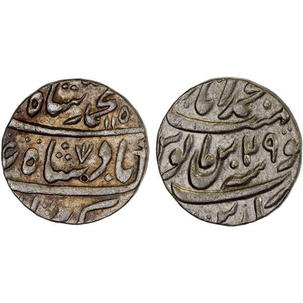 MUGHAL: Muhammad Shah, 1719-1748, AR rupee (11.37g), Muhammadabad Banaras, year 29, AU