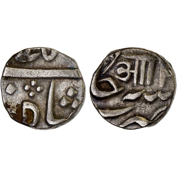 BARODA: Anand Rao, 1800-1819, AR 1/2 rupee (5.62g), Petlad, ND, XF