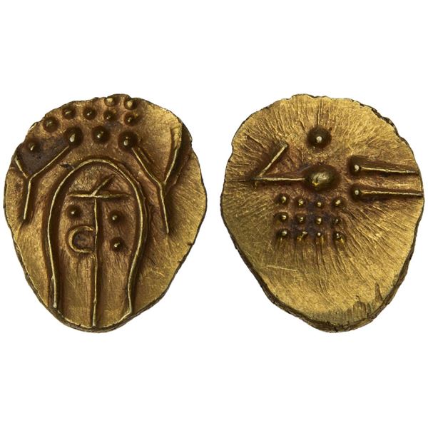 MARATHA CONFEDERACY: Tanjore: Venkoji, AV fanam (0.39g), 18th century, Choice Unc