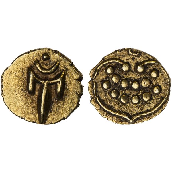 MARATHA CONFEDERACY: Tanjore: Anonymous, AV fanam (0.30g), Thanjavur, ca. 1820-30, XF