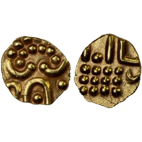 TRAVANCORE: Anonymous, AV fanam, 19th century, Choice AU