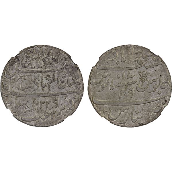 BENGAL PRESIDENCY: AR rupee, Muhammadabad Benares, AH1229 regnal years 17 & 49, lustrous, NGC MS63