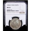 Image 2 : BRITISH INDIA: Edward VII, 1901-1910, AR rupee, 1906(c), NGC MS63