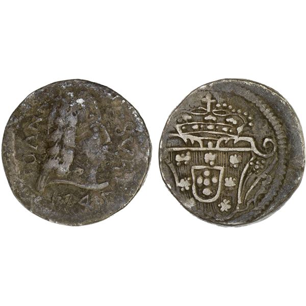 PORTUGUESE INDIA: GOA: João V, 1706-1750, AR pardao (5.85g), 1745, F-VF