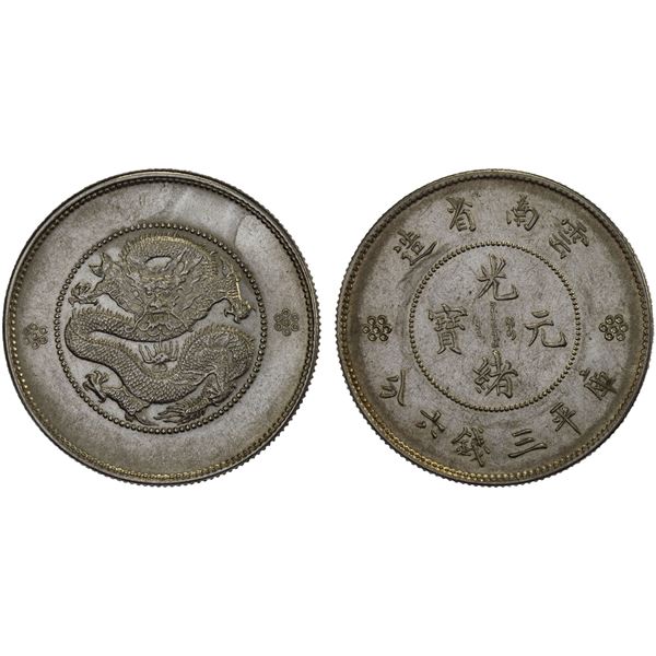 YUNNAN: Republic, AR 50 cents, ND (1911-15), AU