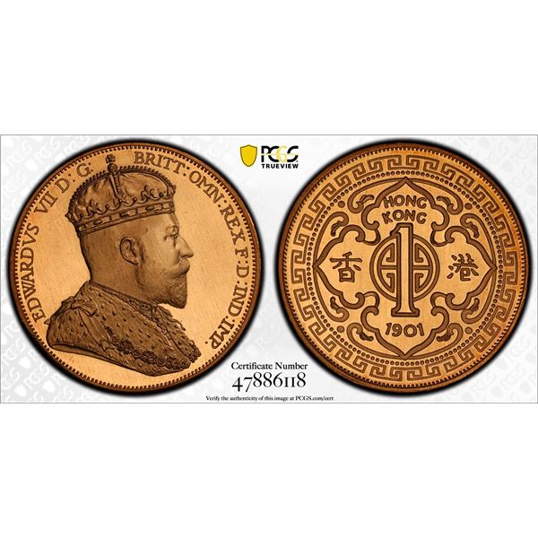 HONG KONG: Fantasy Issues, 1 dollar, "1901", PCGS PF69 Cameo