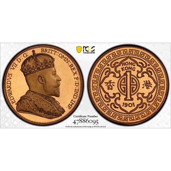 HONG KONG: Fantasy Issues, 1 dollar, "1901", PCGS PF68 Cameo