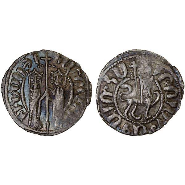 ARMENIA: Hetoum I, 1226-1270, AR tram (2.89g), XF