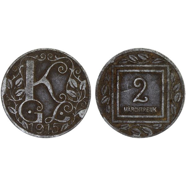 AUSTRIA: Marshtrenk, POW Issues, 2 heller, 1915, VF