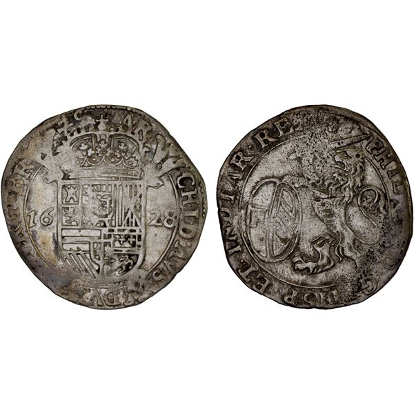 BELGIUM: BRABANT, AR escalin, Antwerp, 1628, Fine